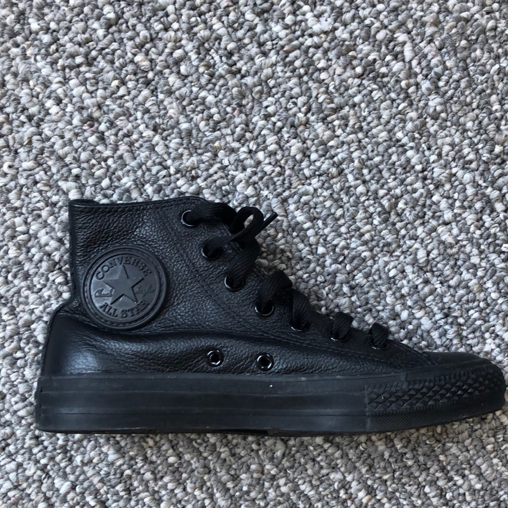 Black Leather Converse HighTops